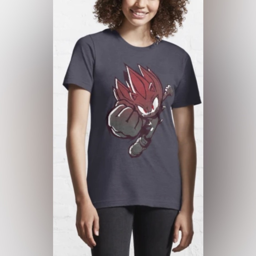 Sonic the Hedgehog Shadow the Hedgehog Art Sega T-shirt Unisex Small (worn once)